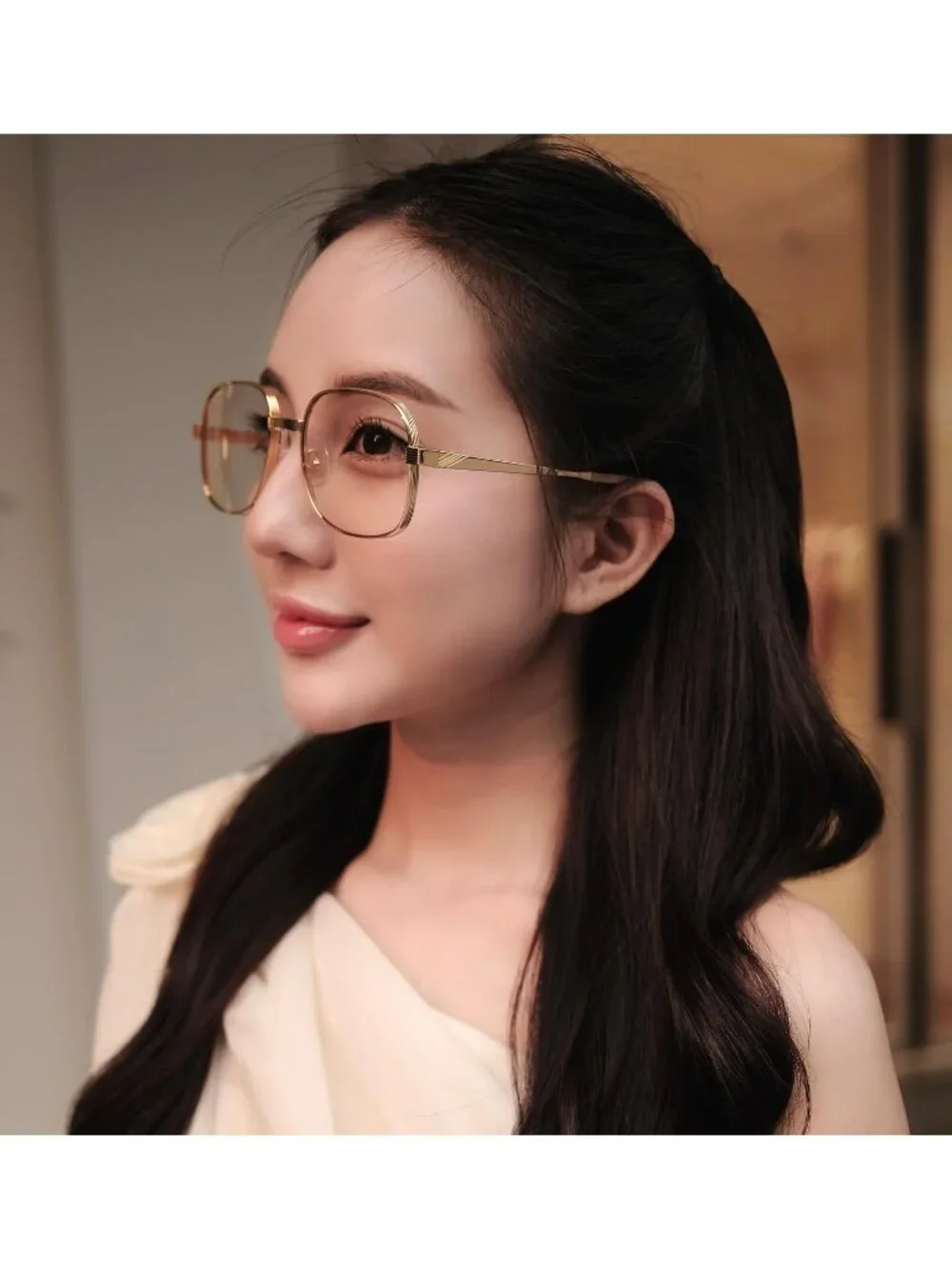 Gucci GG0788S 001 Square Sunglasses - Gold / Yellow